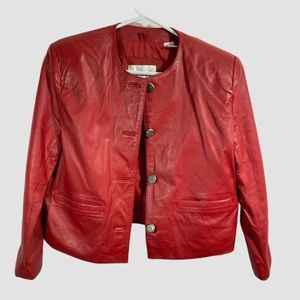 Vintage Red Leather Jacket